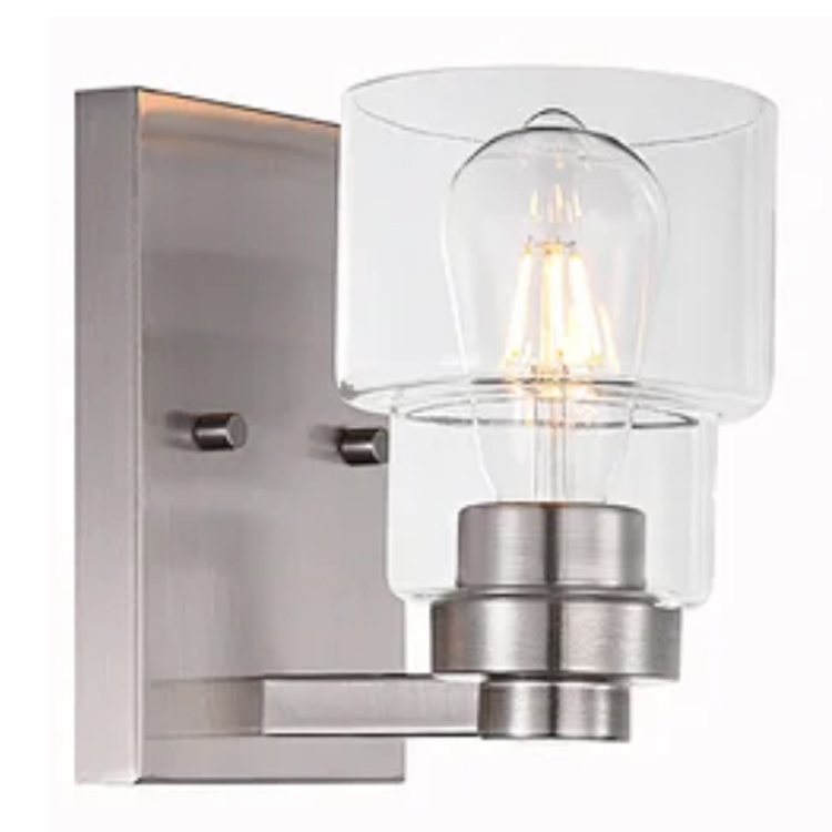 black and brass sconce